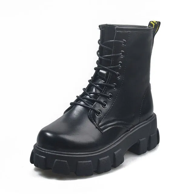 Wide Winter Boots Botas Women Motorcycle Ankle Boots Wedges