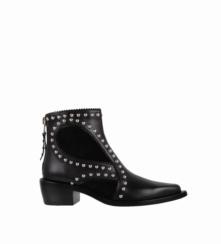 Chanel Rain Boots With Flowers Studded Boots, Black