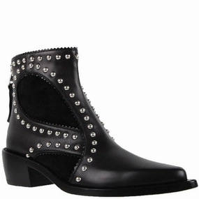 Rubber Rain Boots With Heels Studded Boots, Black