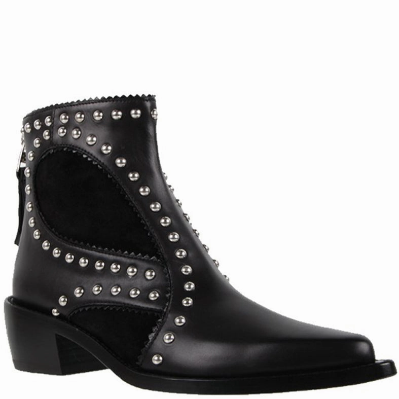 Studded Boots, Black Cool Looking Rain Boots