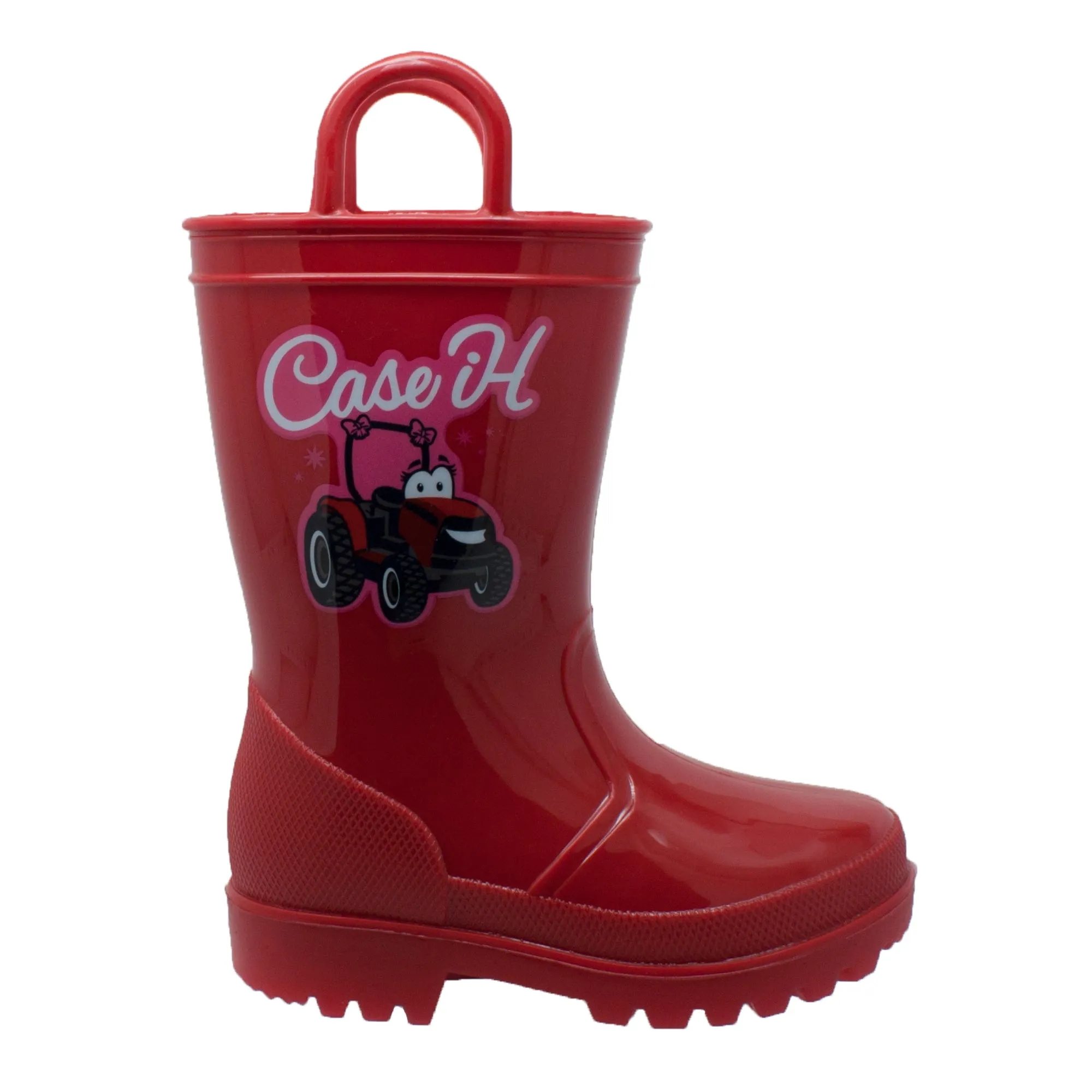 Case IH Kids Girls Red PVC Work Boots Hiking With Steel Toe Boots