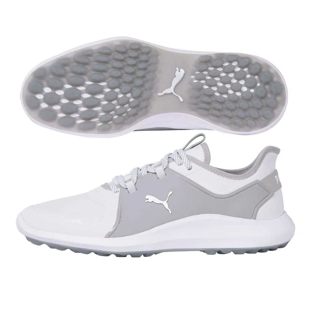 PUMA Ignite Fasten8 Spikeless Golf Shoes White/Silver/High Rise - 21 Men Golf Shoes Tiger Woods