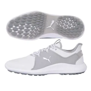 Waterproof Spikeless Golf PUMA Ignite Fasten8 Spikeless Golf Shoes White/Silver/High Rise - 21 Men