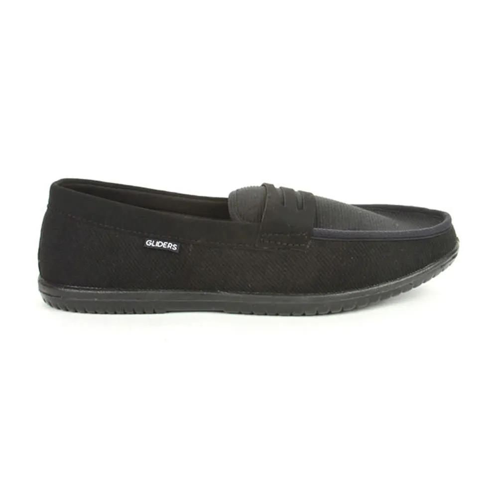 Casual Shoes Singapore Gliders Black Casual Slip on Shoes For Men EXCITOR By Liberty