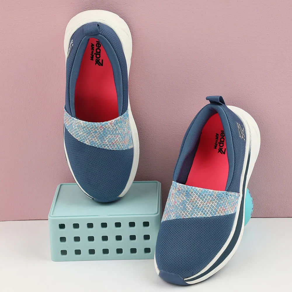 Leap7x Blue Sports Non Lacing Walking Shoes For Women CANBERRA1E By Liberty Under Armour Commit Training Shoes