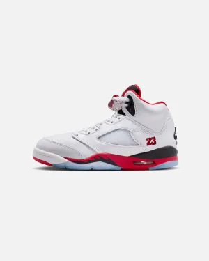 Nike Kids' Air Jordan 5 Retro OG "Fire Red" (GS) White/Fire Red Nmd R1 Casual Shoes