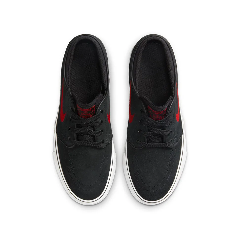 Skate Shoes Without Laces Nike SB Janoski GS Kids Black Red Shoes