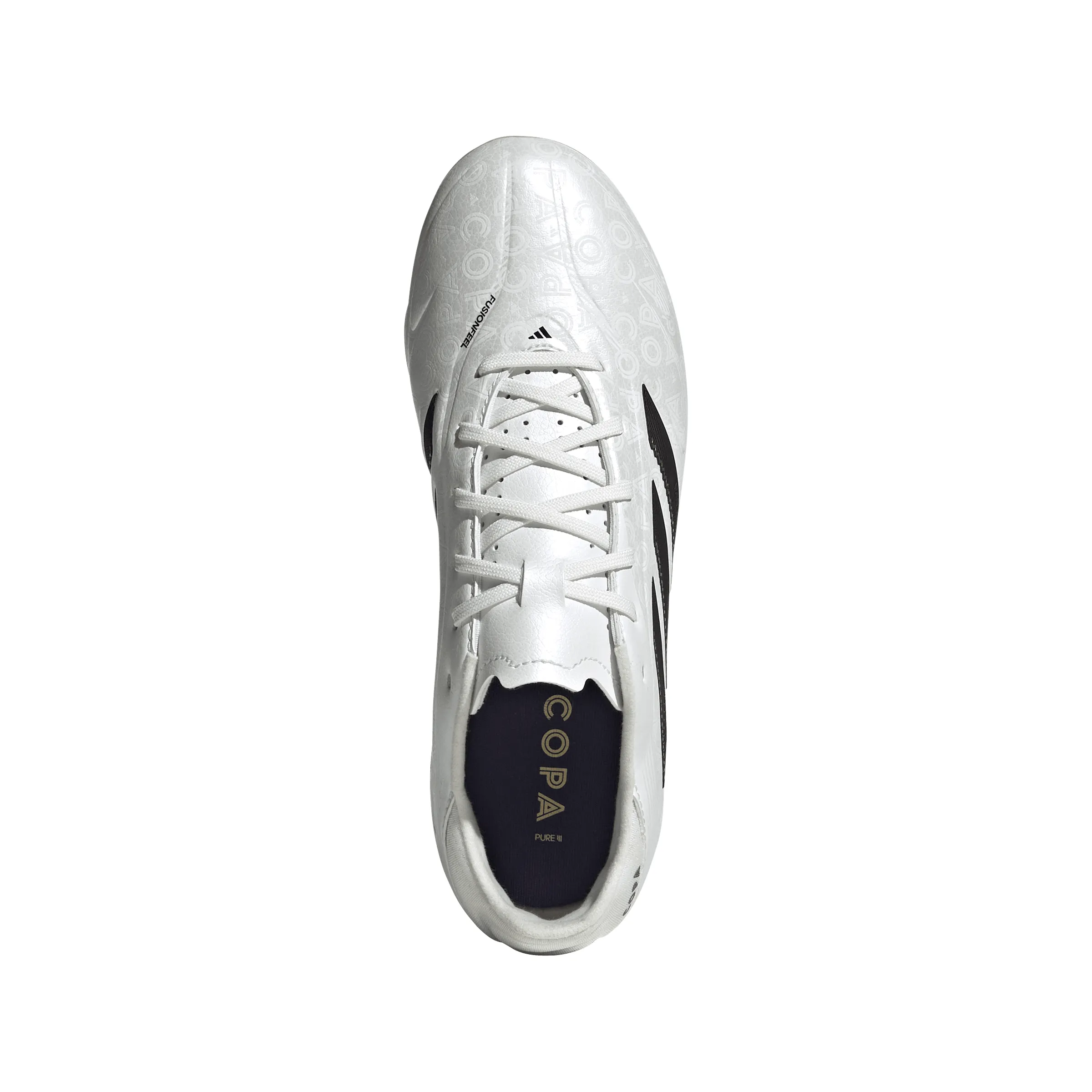 1950 Soccer Cleats adidas Junior Copa Pure lll League FG Firm Ground Cleats - Ftwr White/Core Black/Gold Met