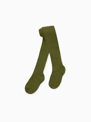 Olive Green Ribbed Kids Tights Muck Boots Wellies