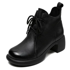 Pehr Rain Boots Women Handmade Soft Cowhide Chunky Heel Ankle Boots