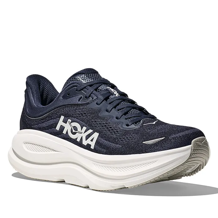 Mens Hoka Bondi 9 Extra Wide in Varsity Navy/White Best Shoes For Running And Walking