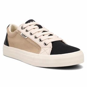 Taos Plim Soul Black/Tan Multi Canvas Sneaker (Women's) Casual Shoe For Yachting