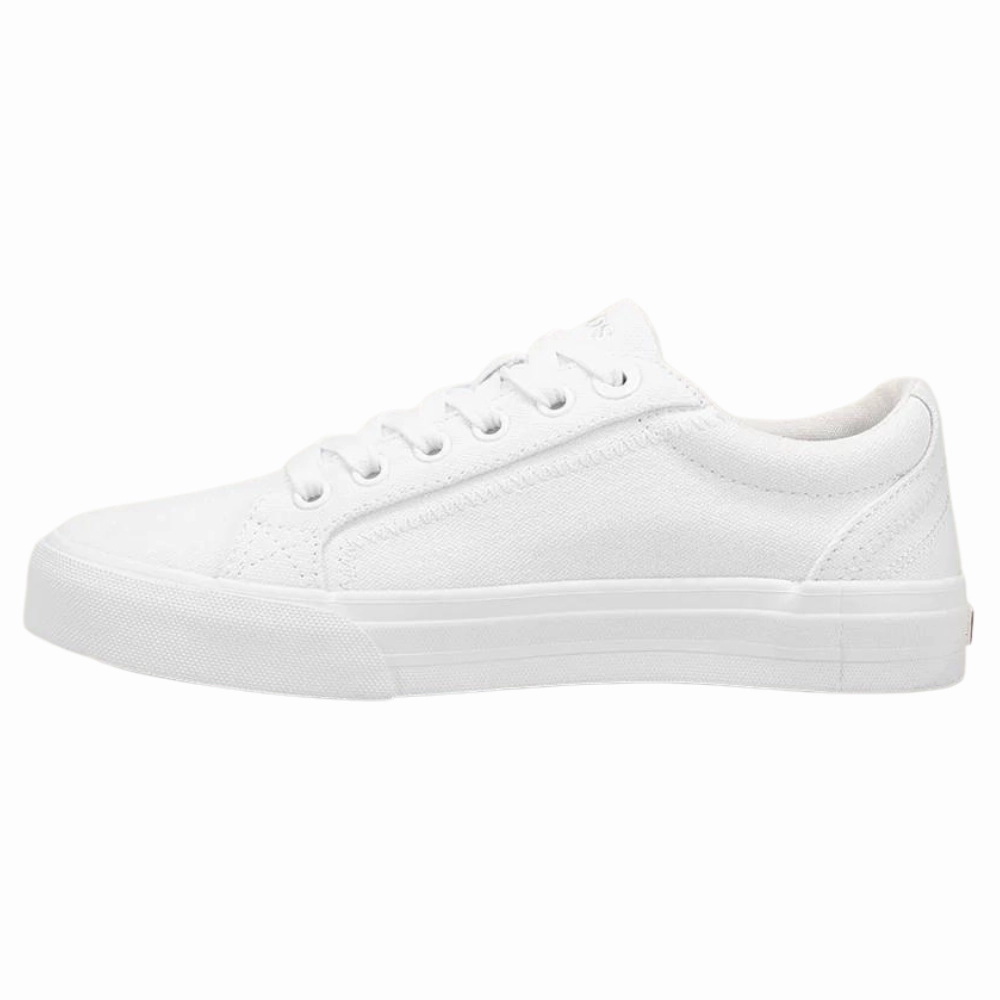 Taos Plim Soul White Canvas Sneaker (Women's) Synthetic Casual Shoes