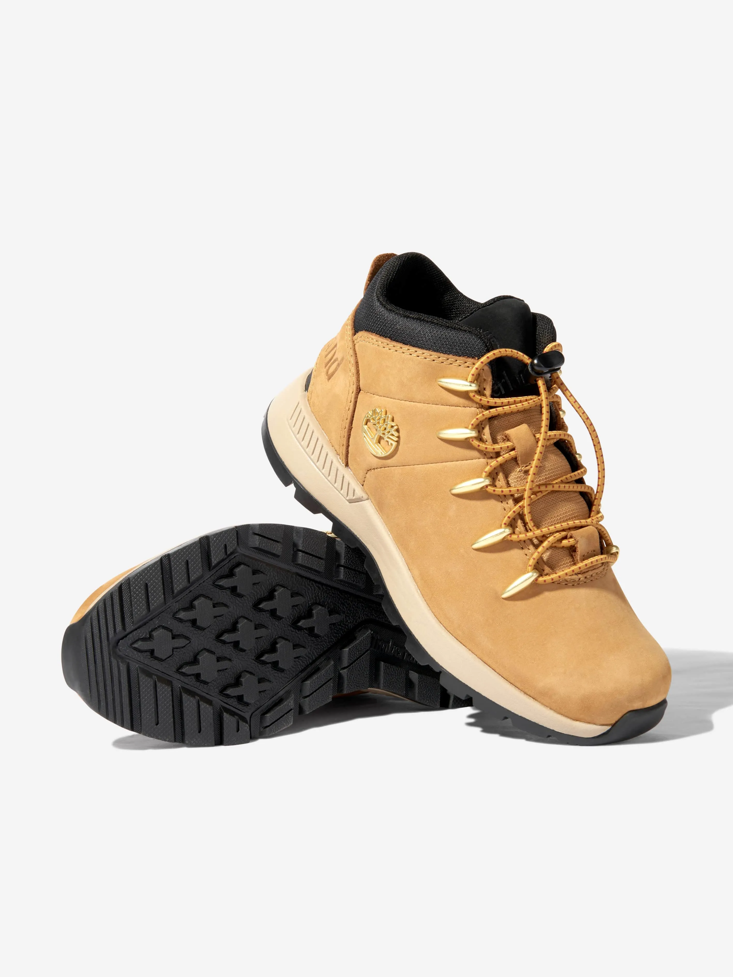 Nike Flyknit Trainer Shoes Timberland Kids Sprint Trekker Mid Lace Up Trainers in Beige