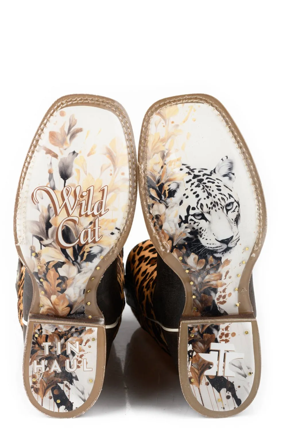 Rick Owens Bogun Boots Tin Haul Womens Wild Cat Dark Brown/Jaguar Leather Cowboy Boots