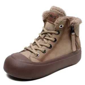 Gripfast Boots Women Retro Winter Thick Soled Furred Ankle Boots