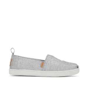 Toms Alpargata 10017760 Kids Silver Glimmer Slip On Dress Shoes JOBB892 His And Hers Slippers