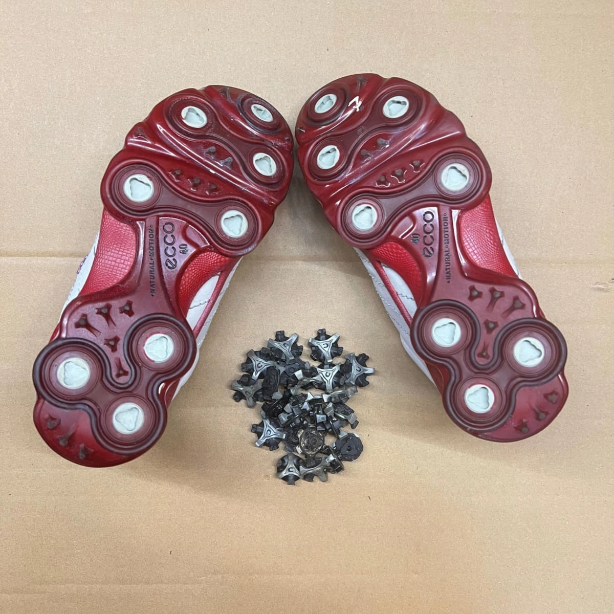 Green Golf Men's Ecco Biom Golf Shoe White/red  Gortex Yak Leather  Size 40