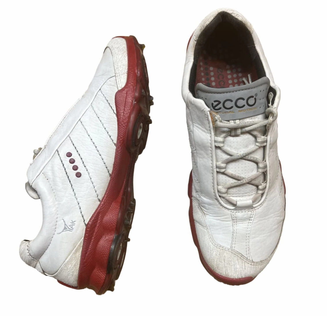 Best Golf Shoe Bags Men's Ecco Biom Golf Shoe White/red  Gortex Yak Leather  Size 40