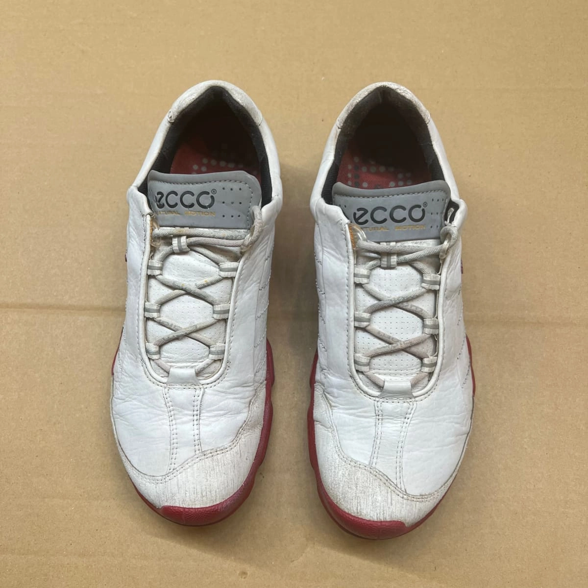 Men's Ecco Biom Golf Shoe White/red  Gortex Yak Leather  Size 40 Discount Golf