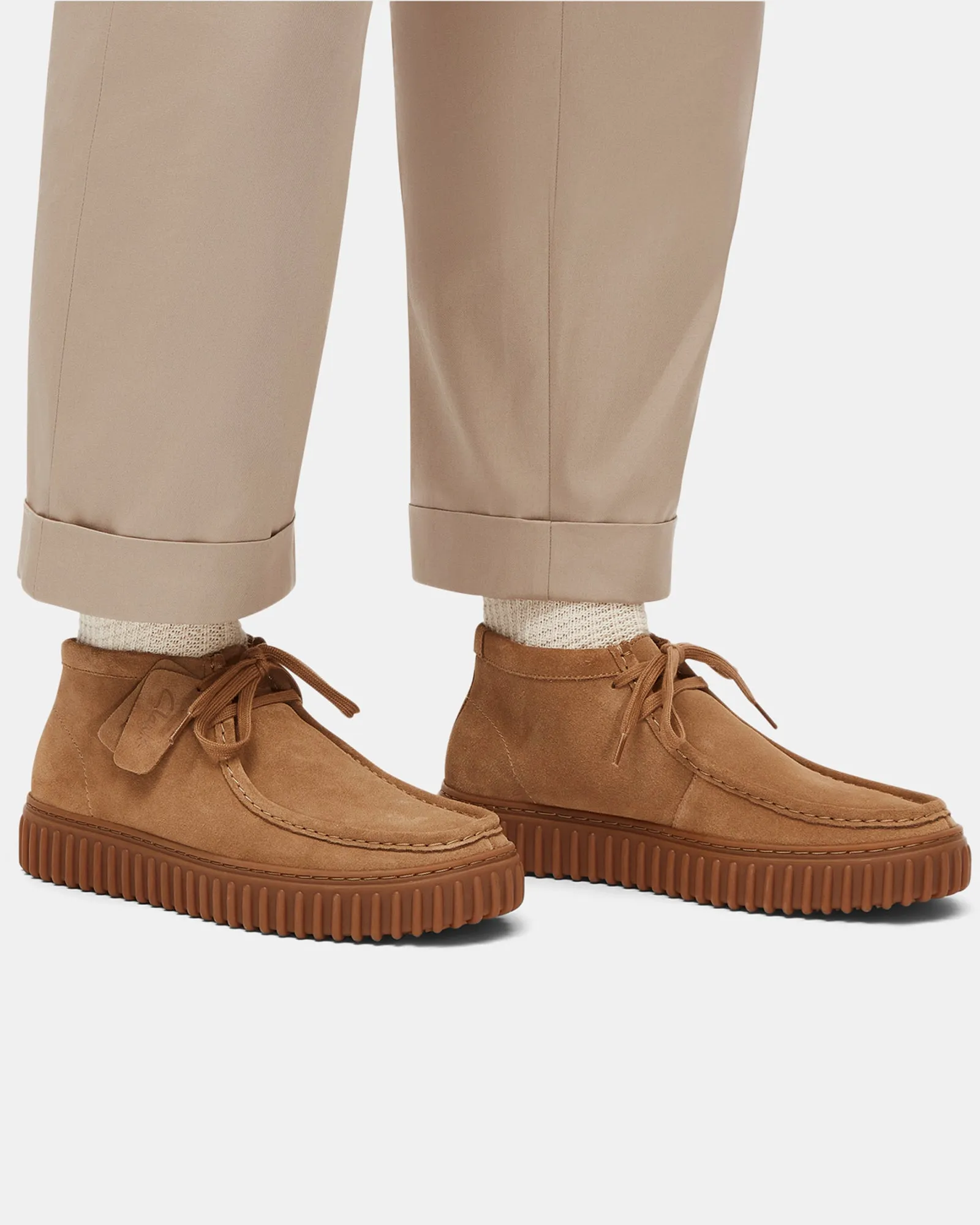 Oxford Casual Hiking Shoe Torhill Hi Dark Sand Suede