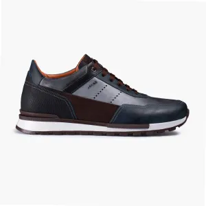 Shop Deals On Basketball Shoes Men's Blue Nubuck & Leather Sneaker