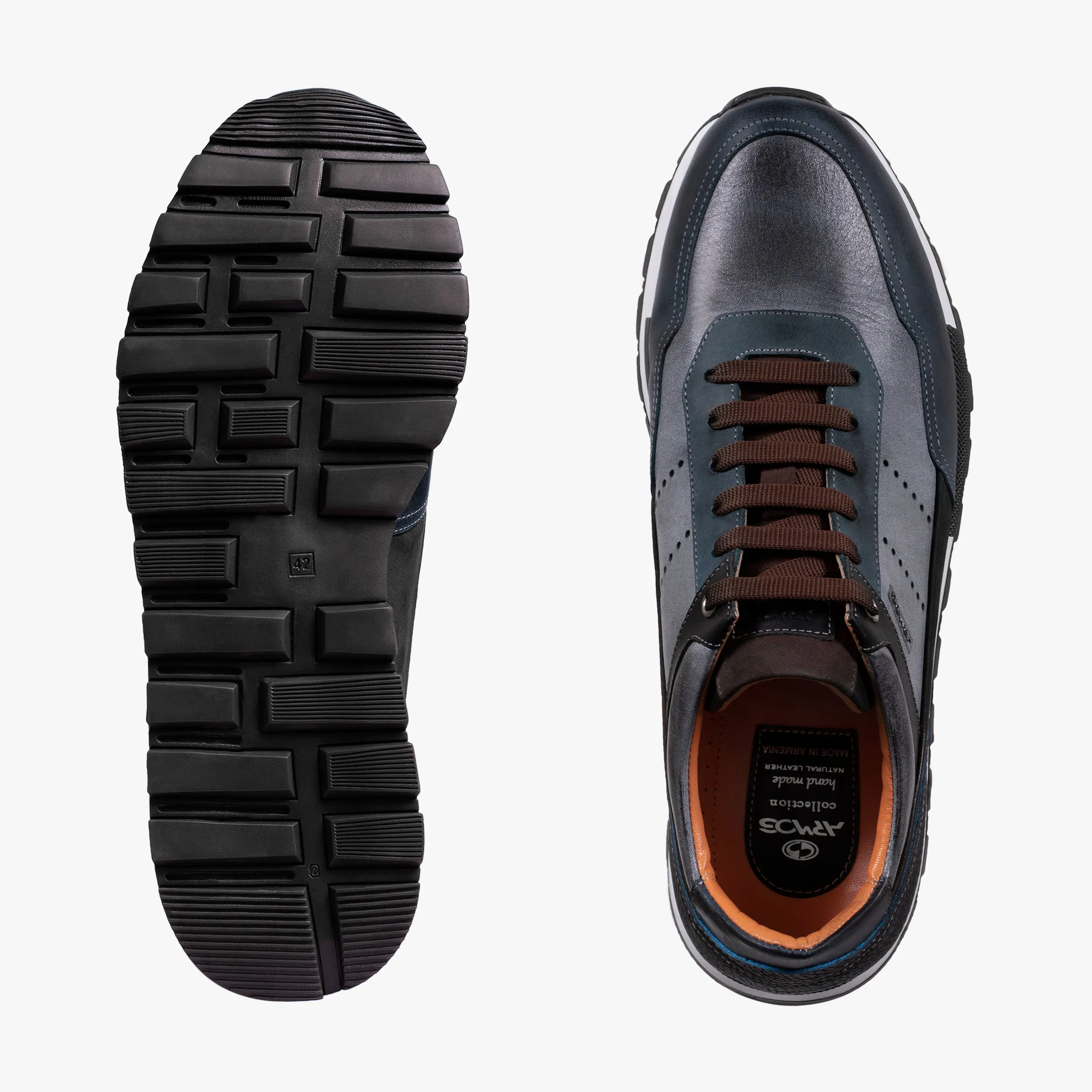 Basketball Shoes For Basketball Players Men's Blue Nubuck & Leather Sneaker