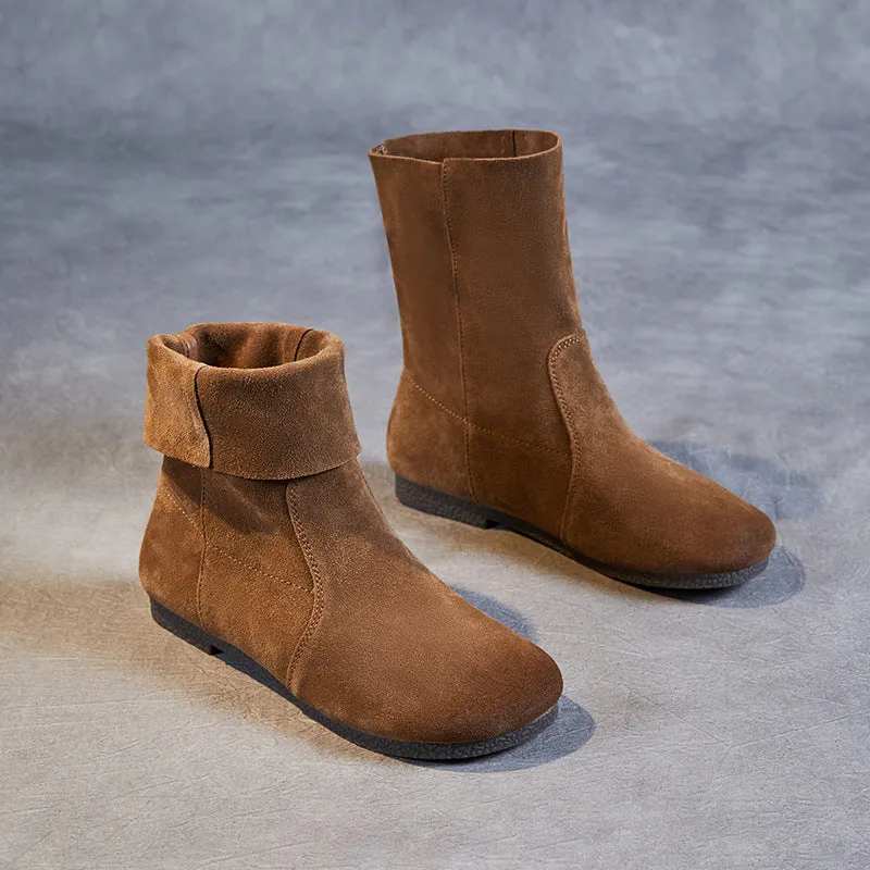 Women Minimalist Soft Suede Casual Flat Boots Boots Margiela