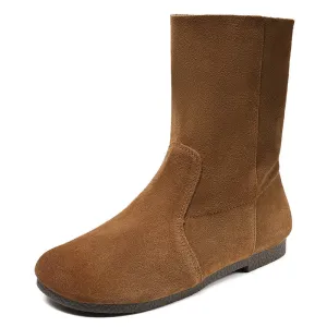 Women Minimalist Soft Suede Casual Flat Boots Sendra Boots