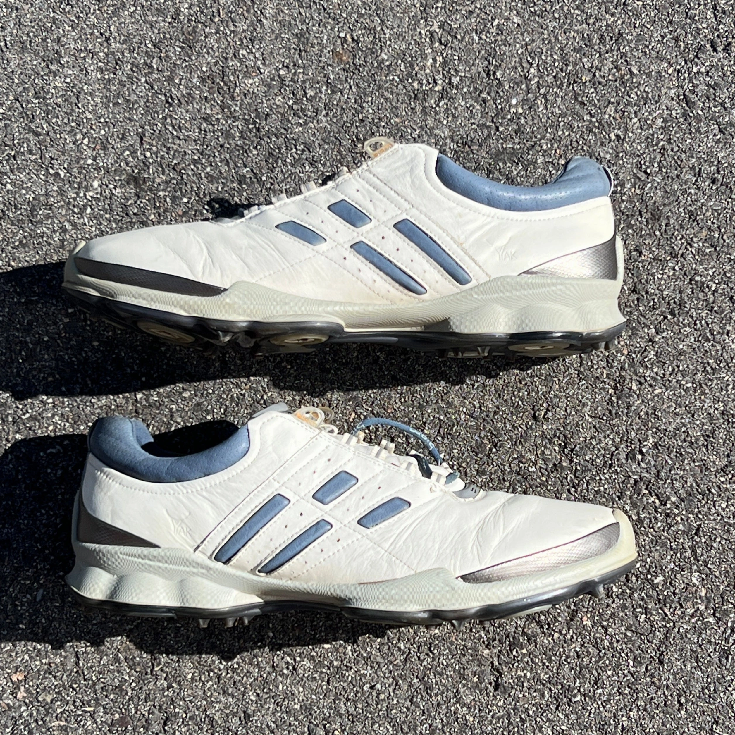 Mens Ecco Biom Cleated Golf Shoe  46EU White/Blue Hydromax Yak Leather Golf Shoes '13