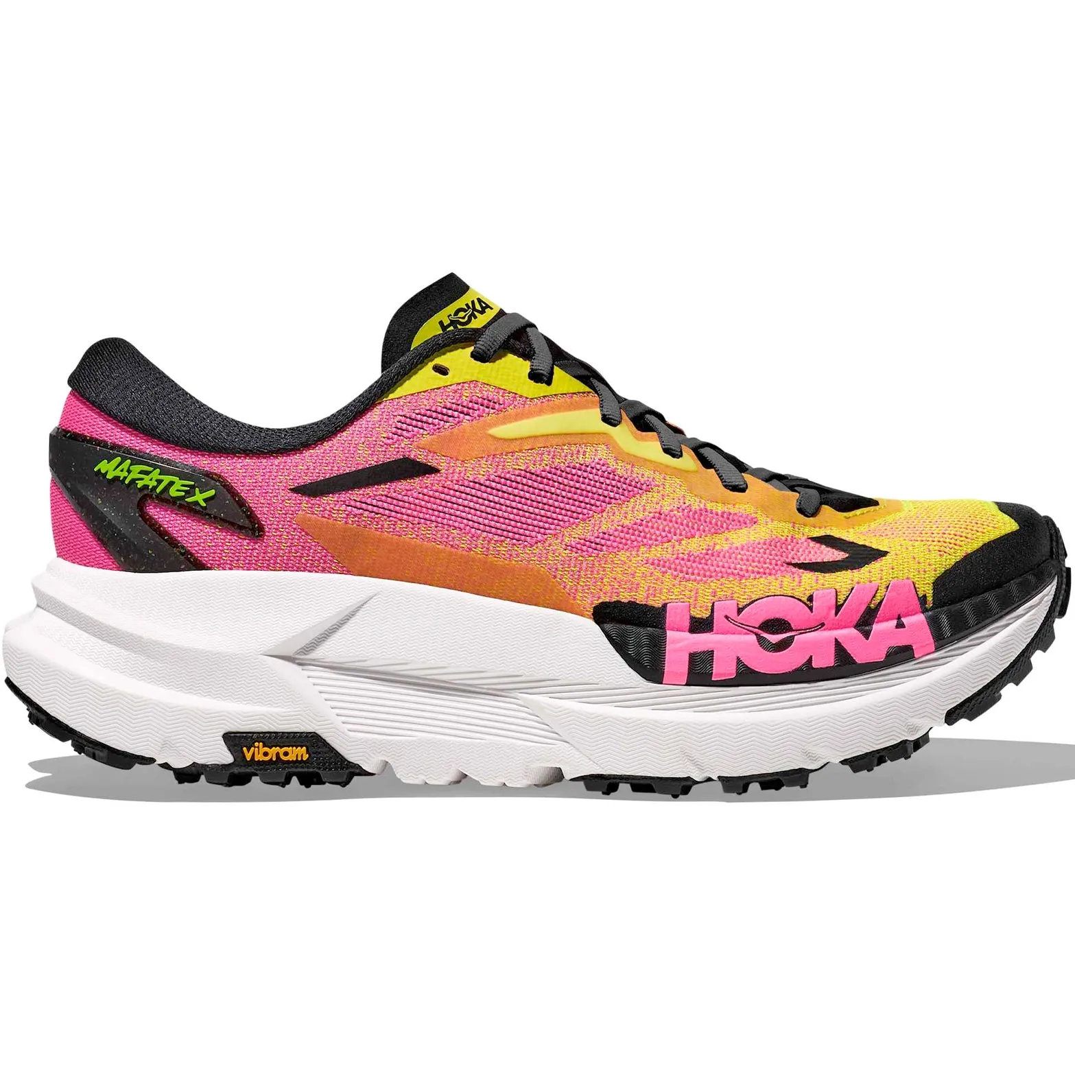 Men's Mafate X Trail Running Shoes Neon Hoka Citrus / Neon Rose Shoes Gilroy
