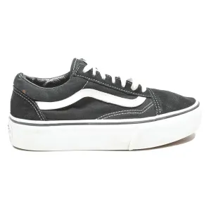 VANS Old Skool Boys Black Canvas Trainers UK 4 Classic Skate Shoes Cross Training Shoes