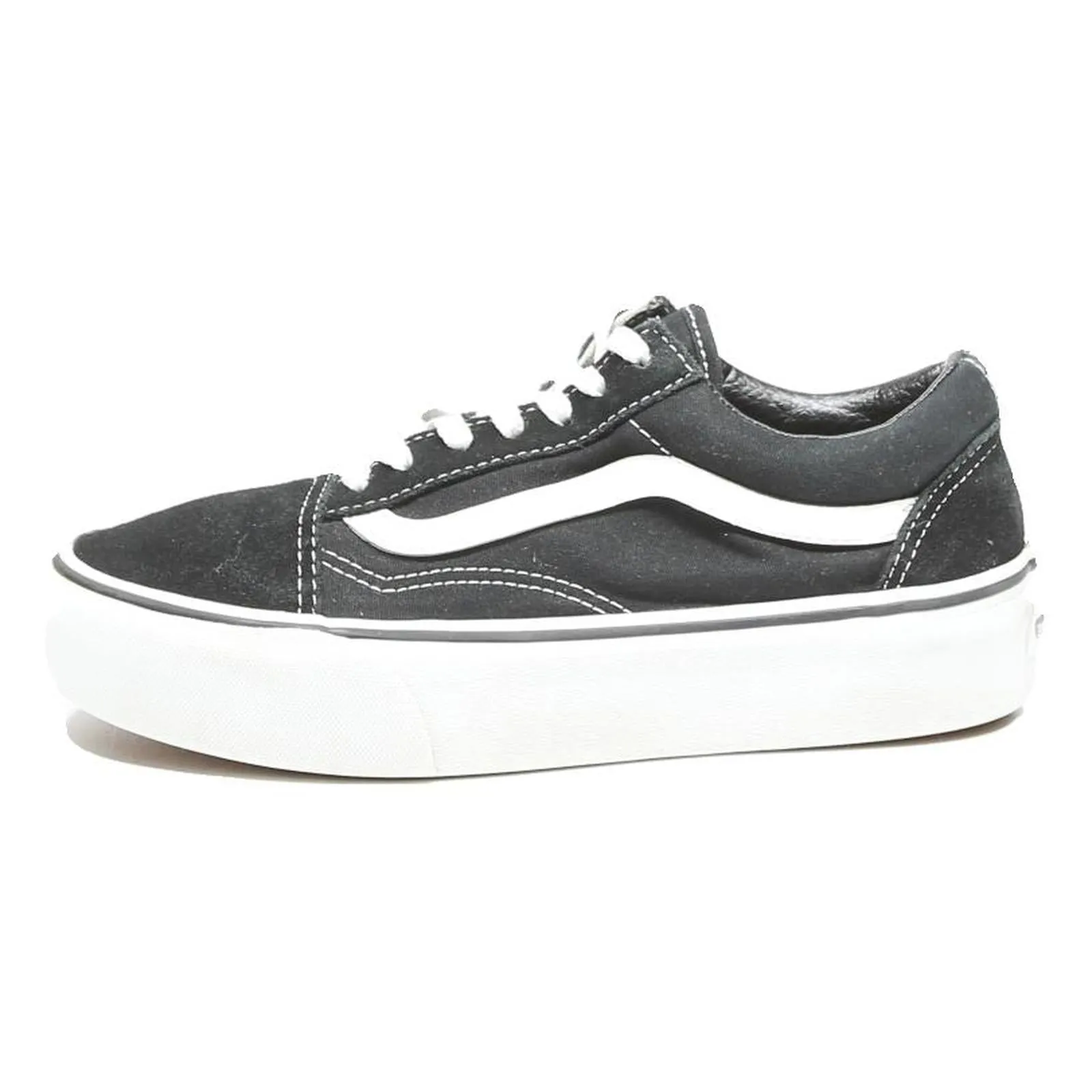 VANS Old Skool Boys Black Canvas Trainers UK 4 Classic Skate Shoes Under Armour Flow Dynamic Training Shoes
