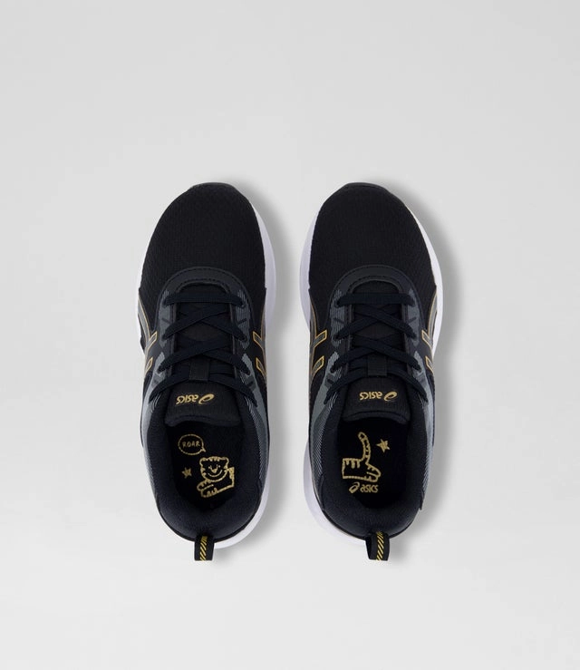 Asics Kid's Gel Quantum 90 Iv Black/Gold Running Shoes Asics 25 Running Shoes