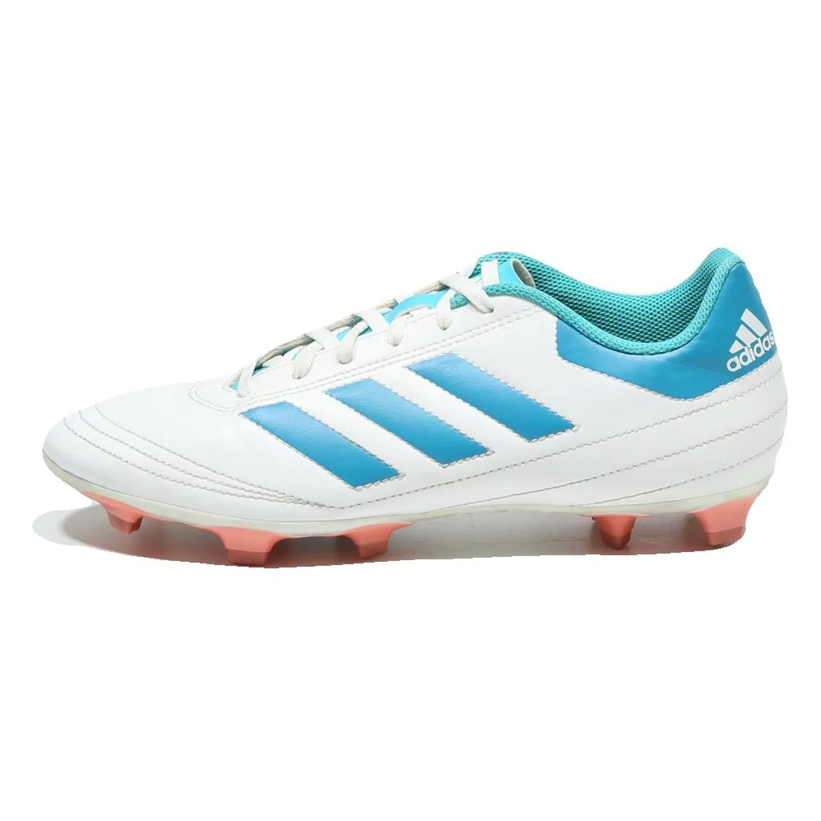 ADIDAS Mundial Team Mens Leather Football Boots White & Blue UK 9.5 Classic Customize Your Own Cleats Soccer