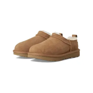 UGG Classic Micro 1174410K-CHE Boots Kids Chestnut Brown Suede Slip-On GUG165 Winged Boots 5e
