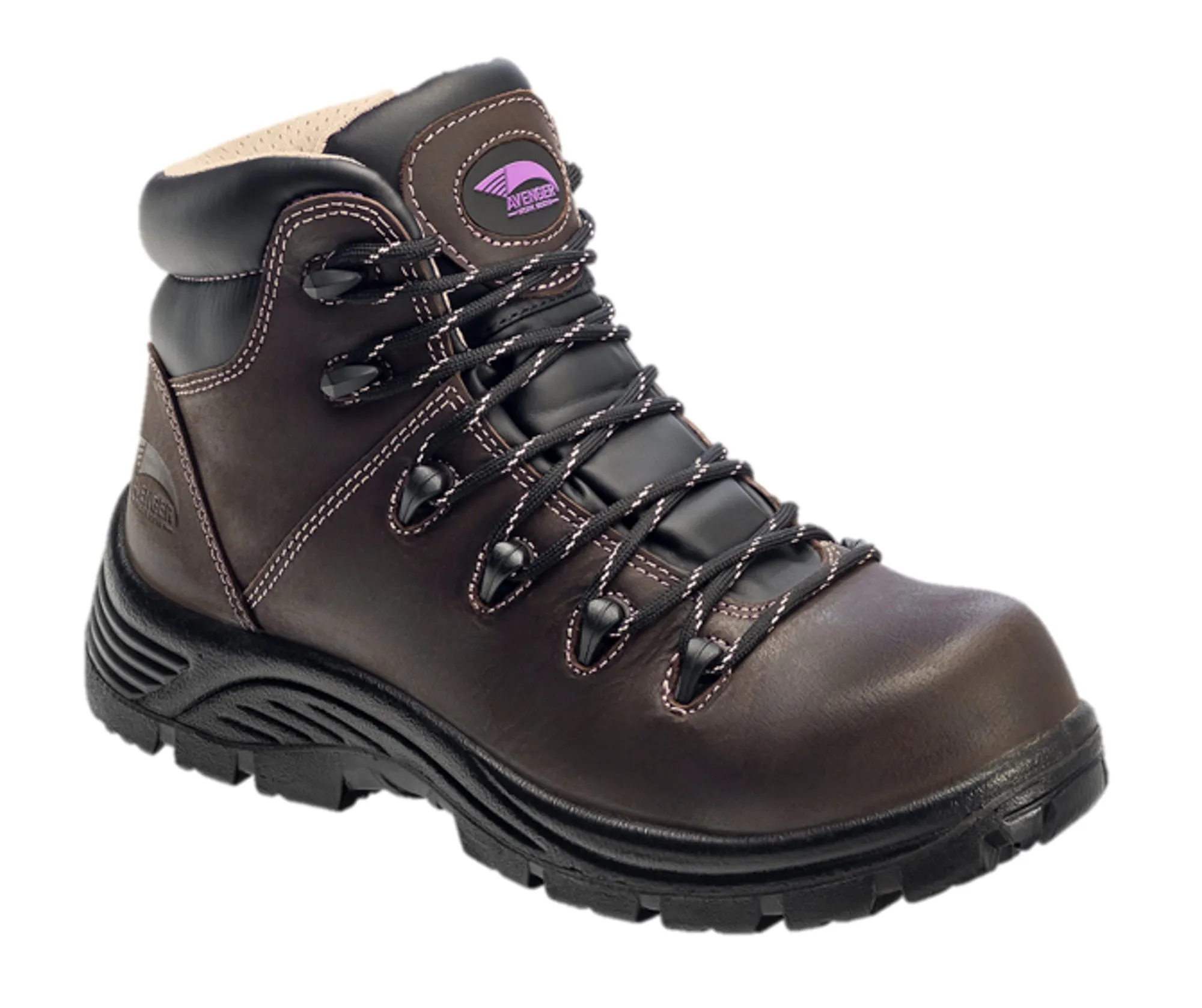 Avenger Womens Brown Leather Comp Toe Framer 400G Work Boots Tevos Boots