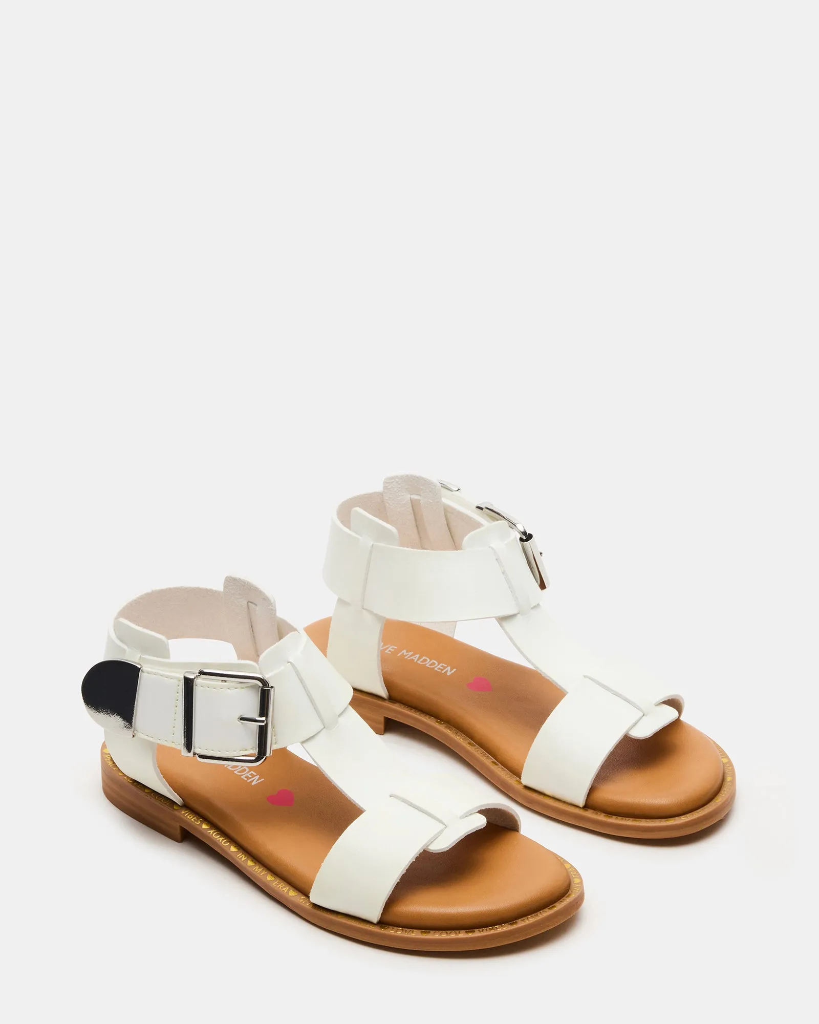 KIDS' BRAZIN WHITE Wedge Strappy Sandals