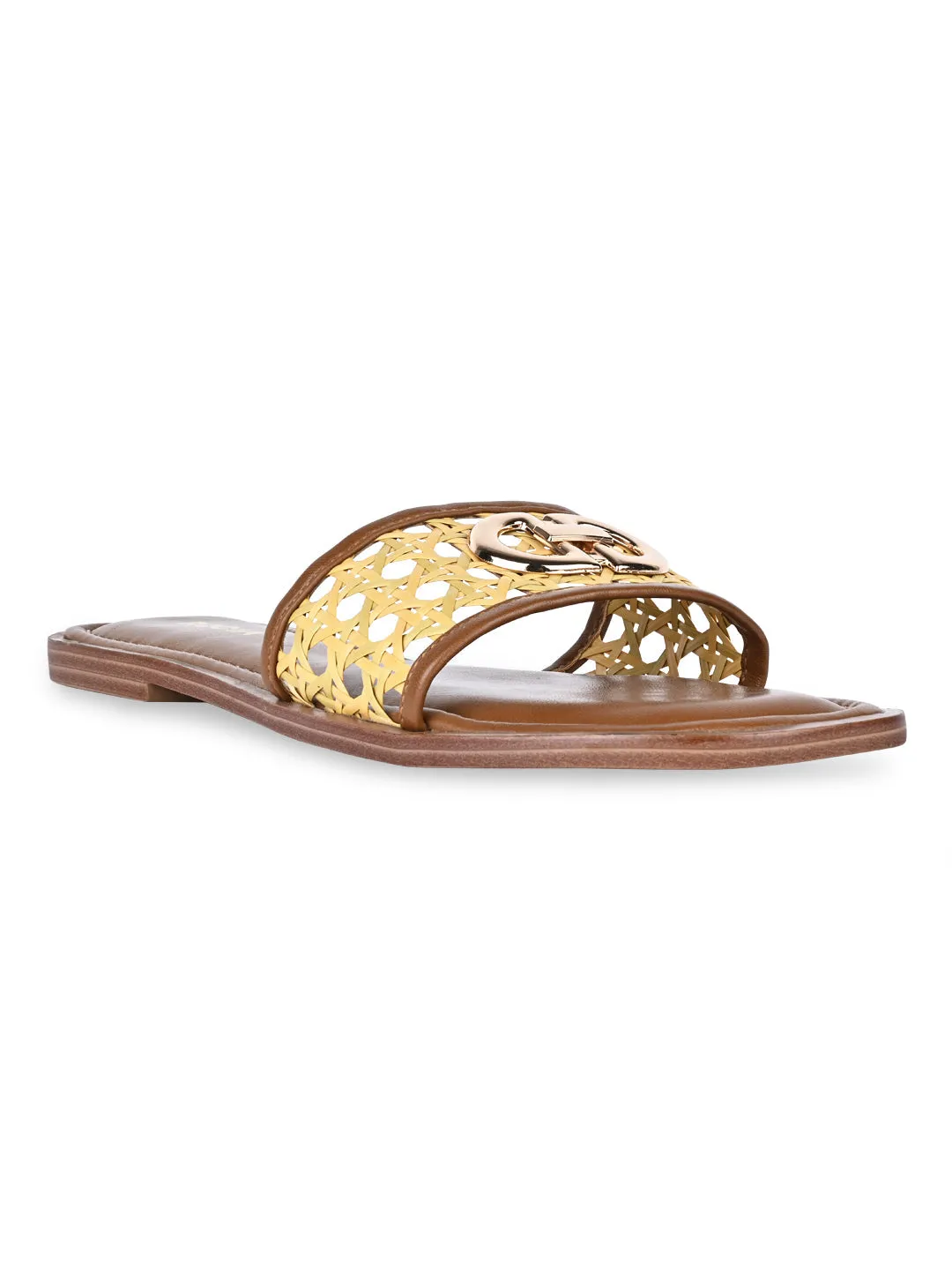 Rocia By Regal Tan Women Cane Buckled Sliders The Ruby Slippers New Orleans