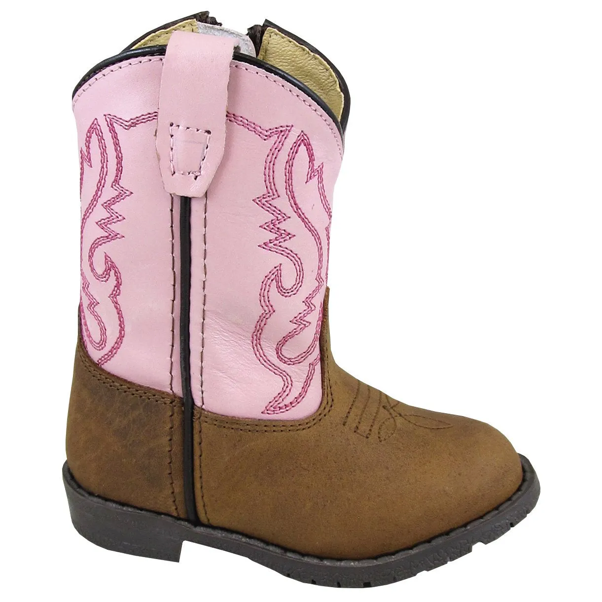 Bogs Rain Boots Wide Calf Smoky Mountain Girl's Toddler Toddler Brown Distress/Pink Boot