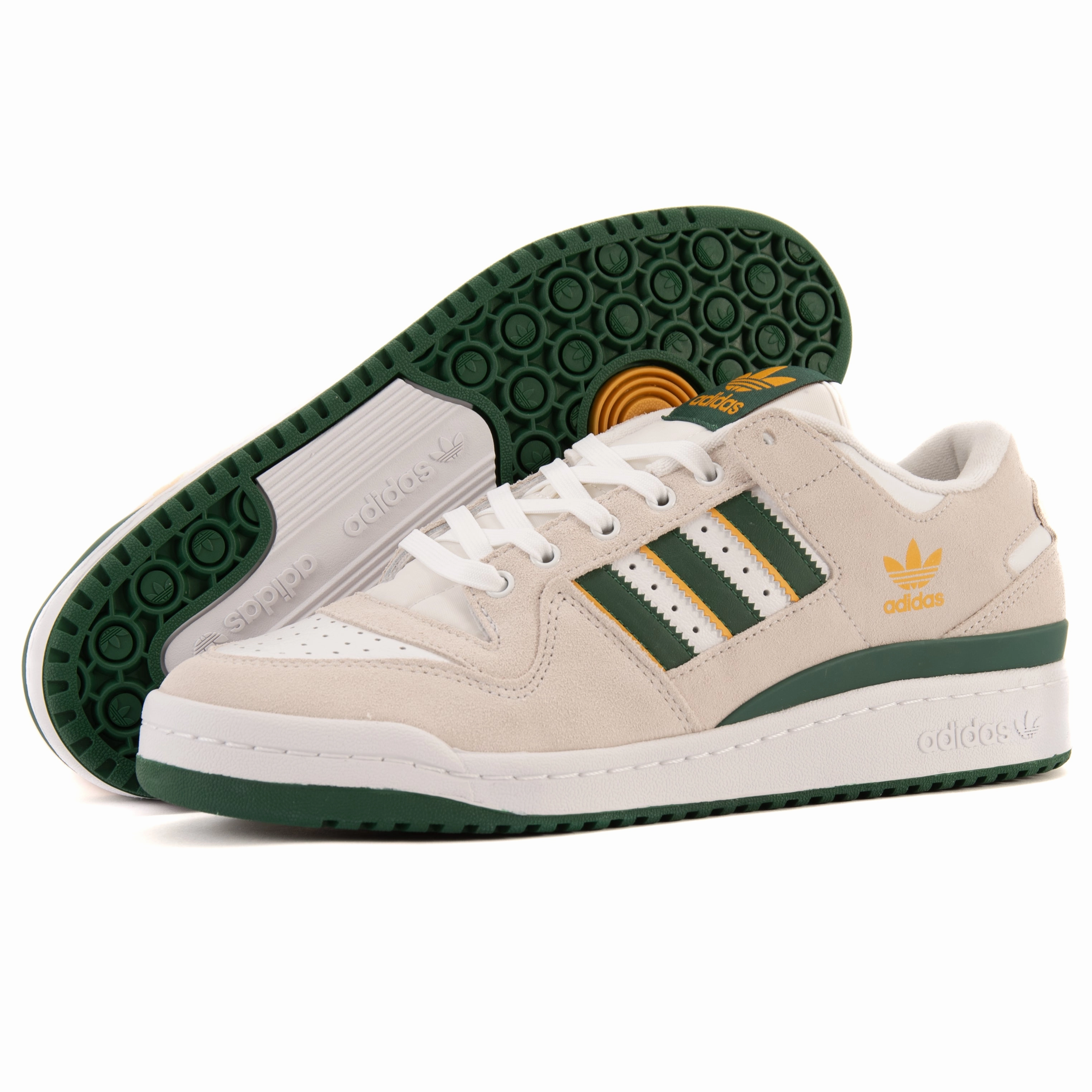 Basketball Skate Shoes Adidas - Forum 84 Low ADV (Crystal White/Dark Green/Preloved Yellow)