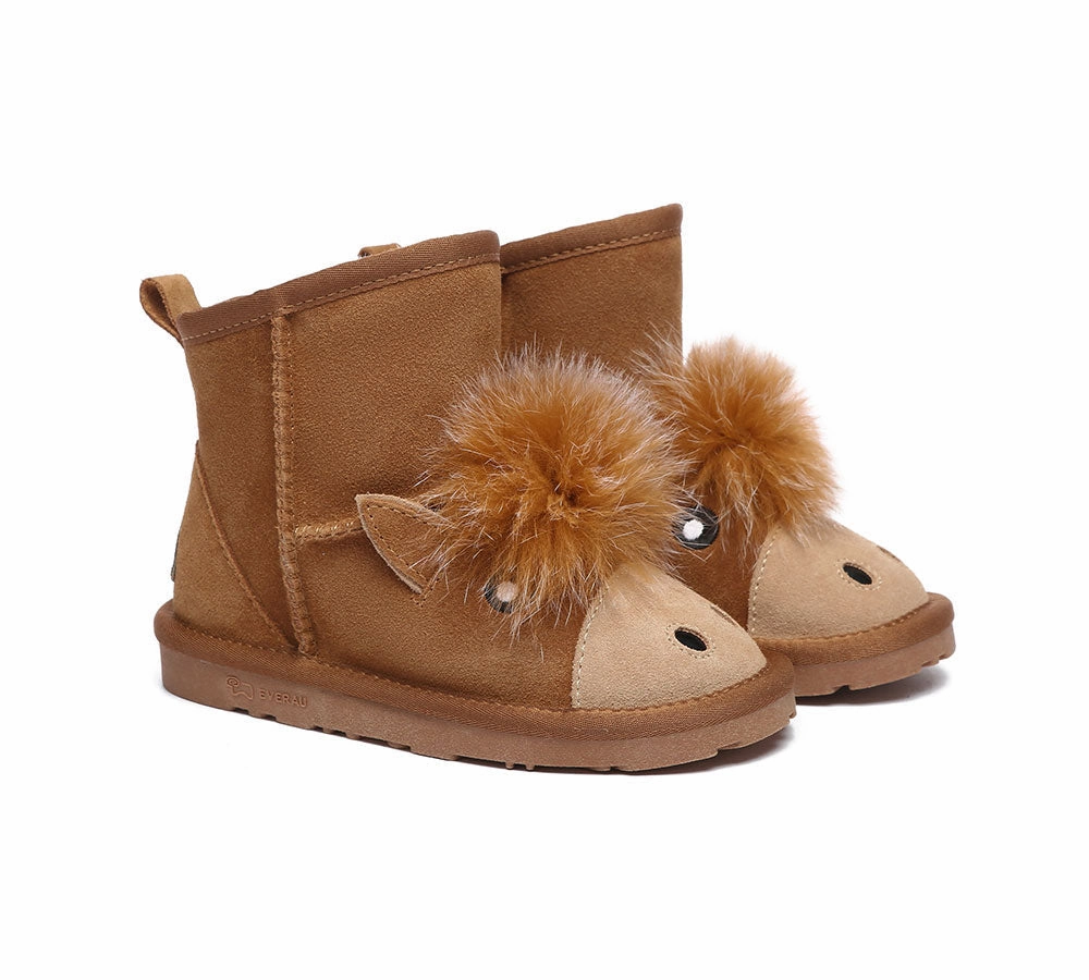 Kid Sheepskin Wool Boots Pony Kids Plus Winter Boots Vs Rain Boots