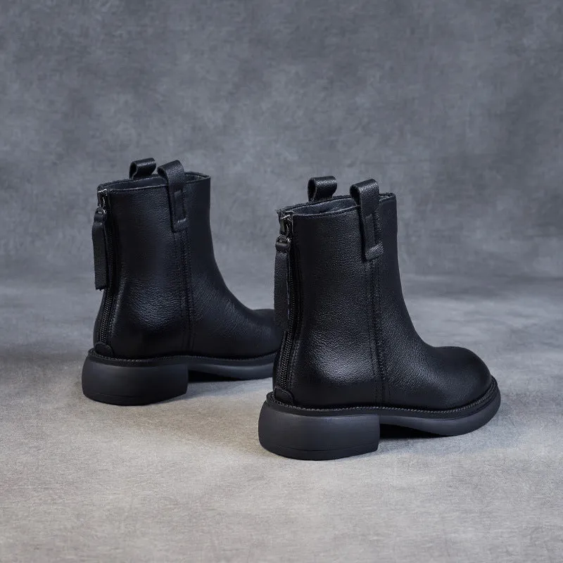 Orthopedic Ankle Boots Women Minimalist Retro Soft Leather Casual Boots