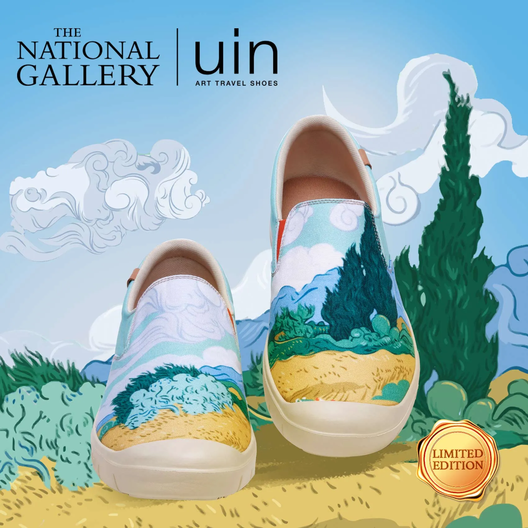 Skate Kyle Walker Shoe Van Gogh Wheatfield with Cypresses Cadiz Women