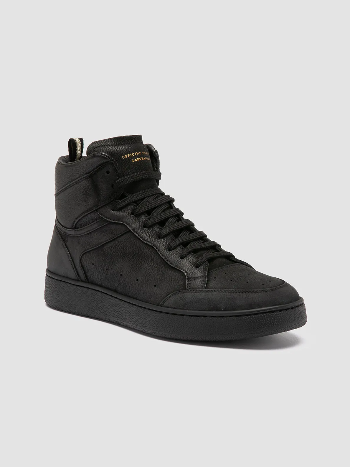 THE ANSWER 004 - Black Leather and Suede Sneakers Gold Melos Basketball Shoes