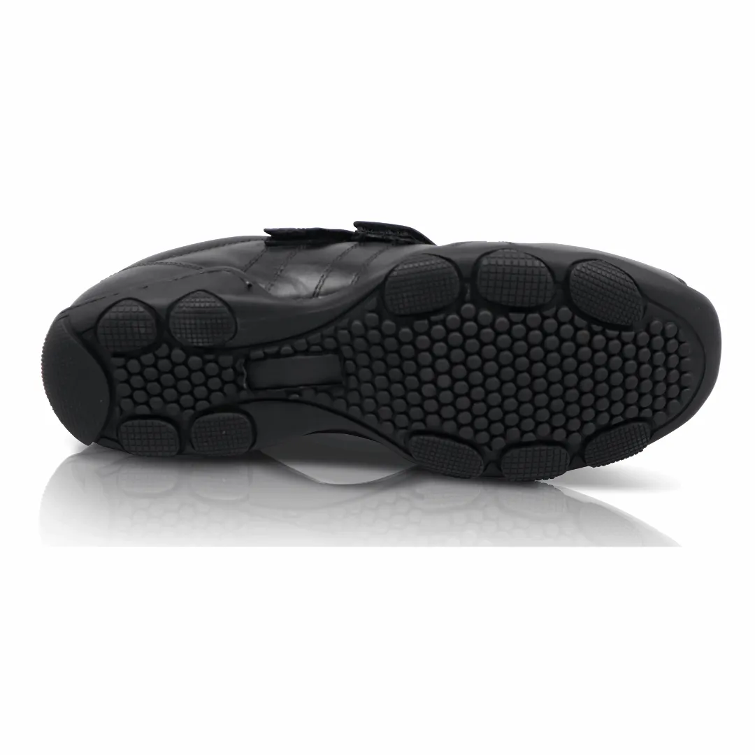 Wide Waterproof Trail Running Shoes Ambrose Leather Trainers - Black