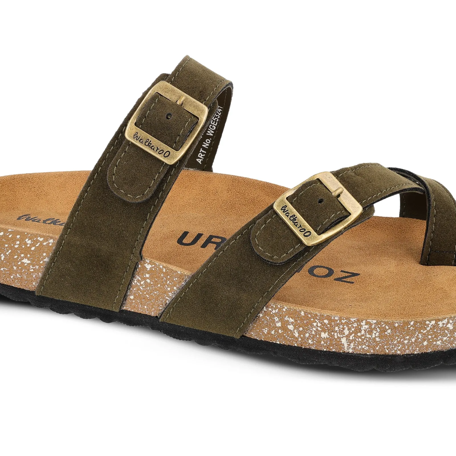 Floral Flat Sandals URBANOZ Men's Comfort Sandals - WGE53241 Olive