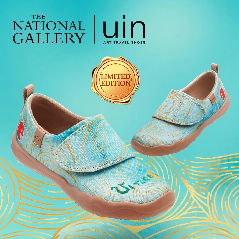 Casual Slip On Canvas Shoes Van Gogh Wheatfield with Cypresses V4 Kid