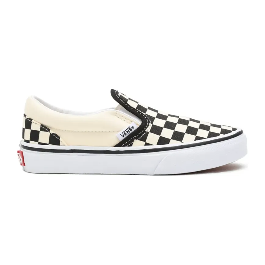 Vans Kid's Checkerboard Classis Slip On Shoes - Black / White Aeon Rewind Casual Shoes