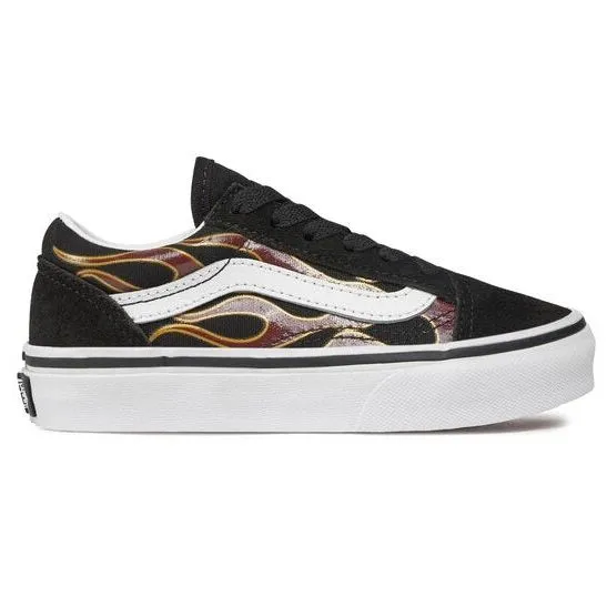 Vans Kid's Sk8-Hi Fire Reissue VLT LX Shoes - Black / Orange Ladies Casual Golf Shoes
